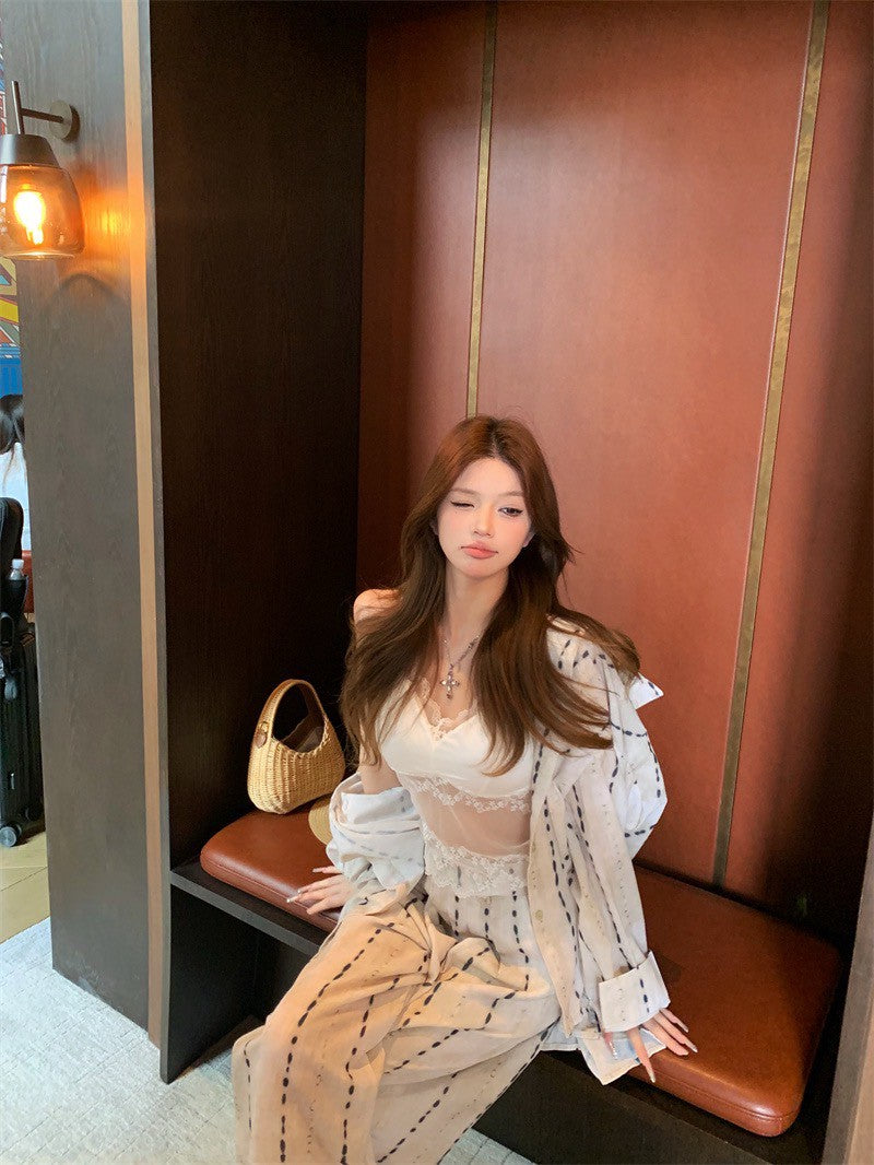 Jun. 渡假老錢 花綠點紋暈染印花2版型設計(襯衫/休閒褲)