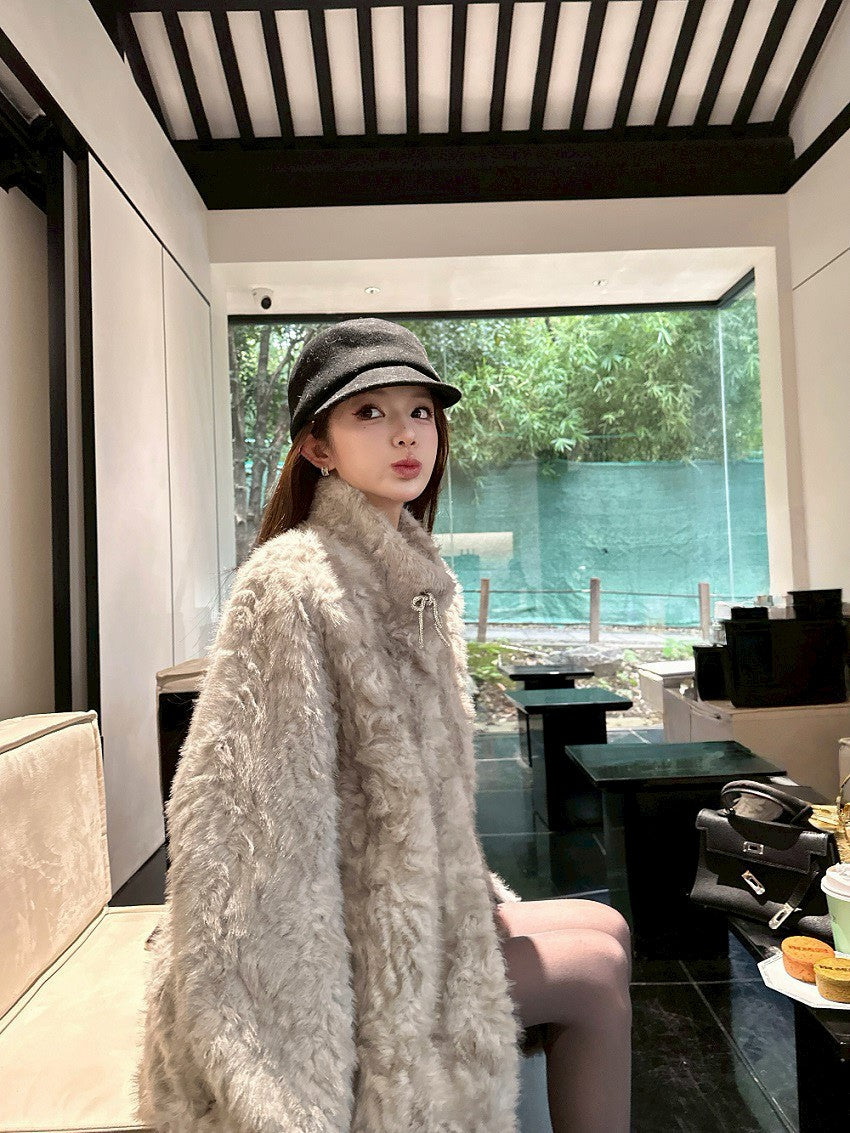 25Dec. Teddy熊毛毛韓系柔軟寬鬆外套 泰迪棕/灰