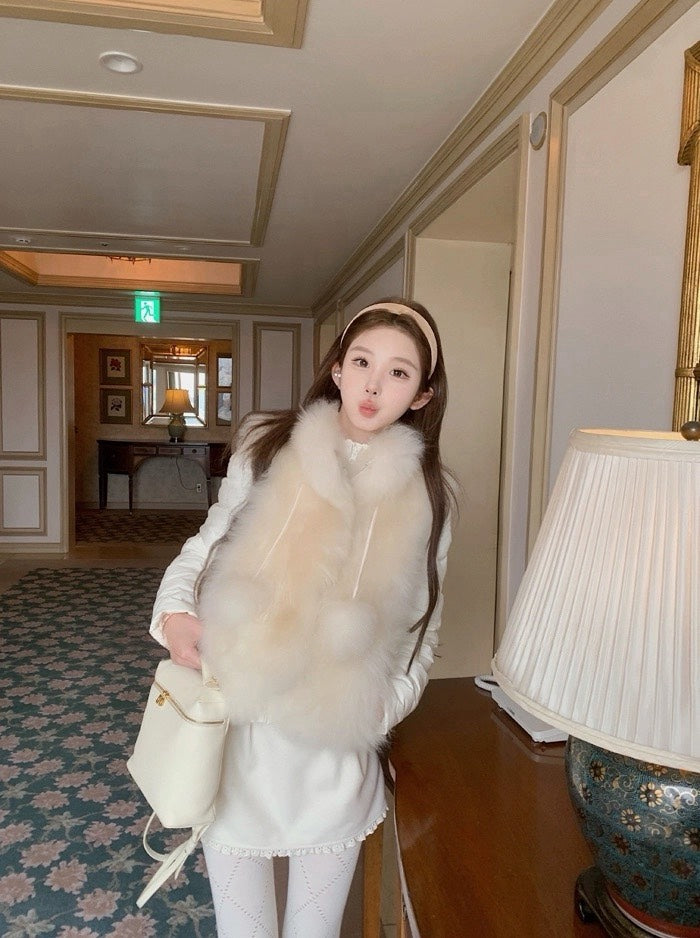 25Nov. 朝霧紗雪cashmere山羊絨軟綿綿短毛馬甲 月光杏