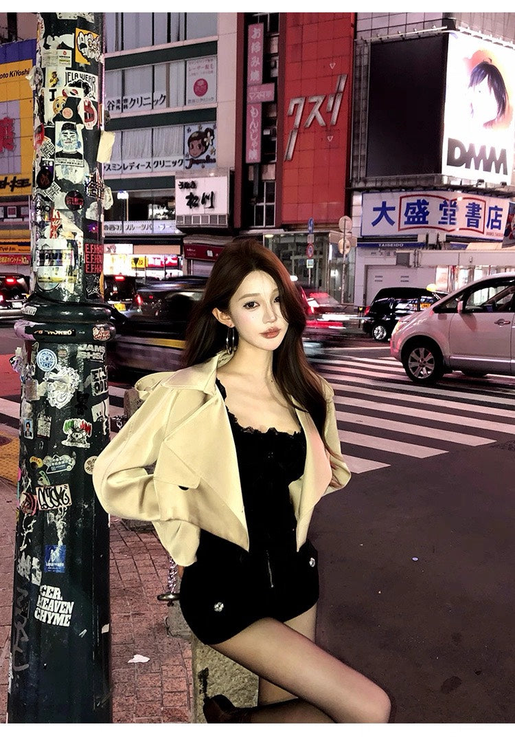 25Nov. 比例重構高克羅布收腹超短熱褲 黑