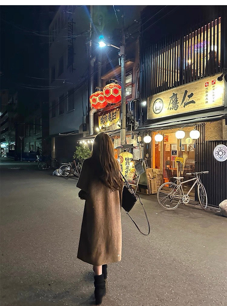 25Nov. 半熟秋日 松茶可可一粒釦韓系針織大衣