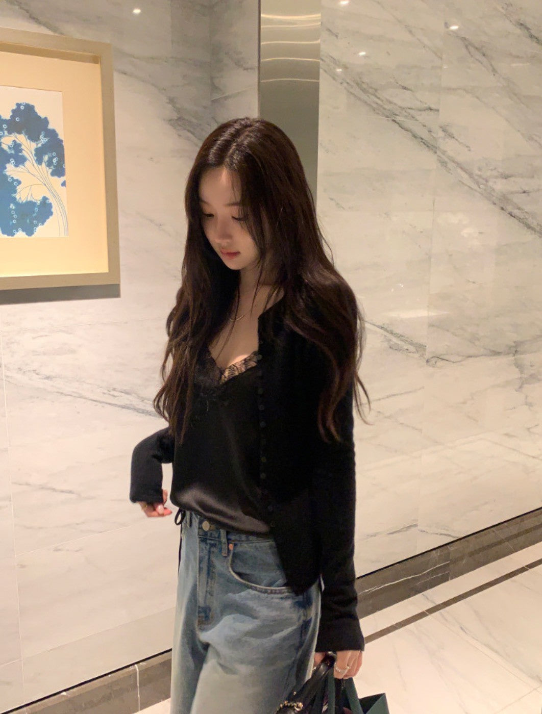 26Apr. 韓chic蕾絲拼接細肩背心 粉/咖/黑