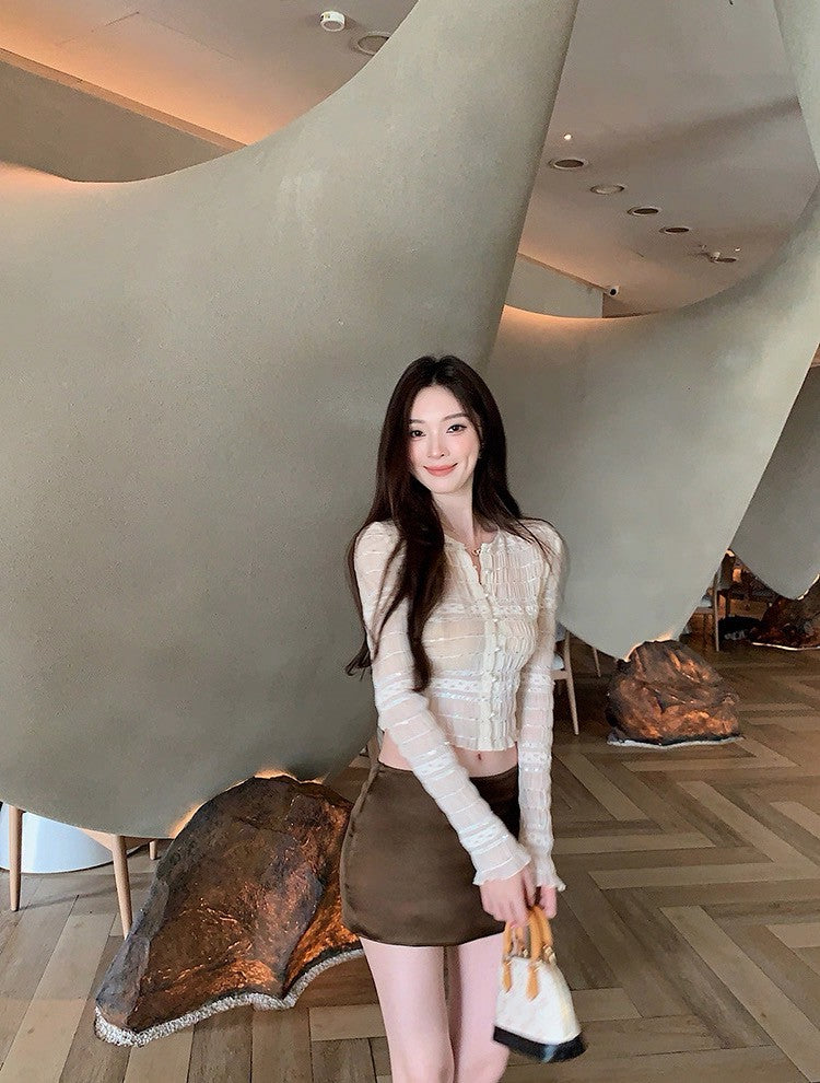 25Oct. 精緻韓女自帶柔光濾鏡蕾絲開衫