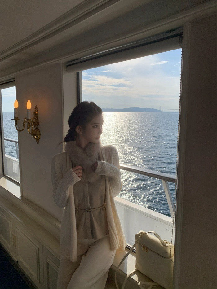 25Nov. 針織Sofe哲學百搭麻花針織開衫 杏