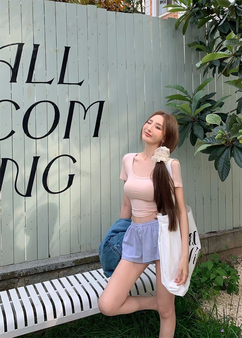 Jun. (加購商品不單售)嗲感居家休閒顯瘦上衣 粉色