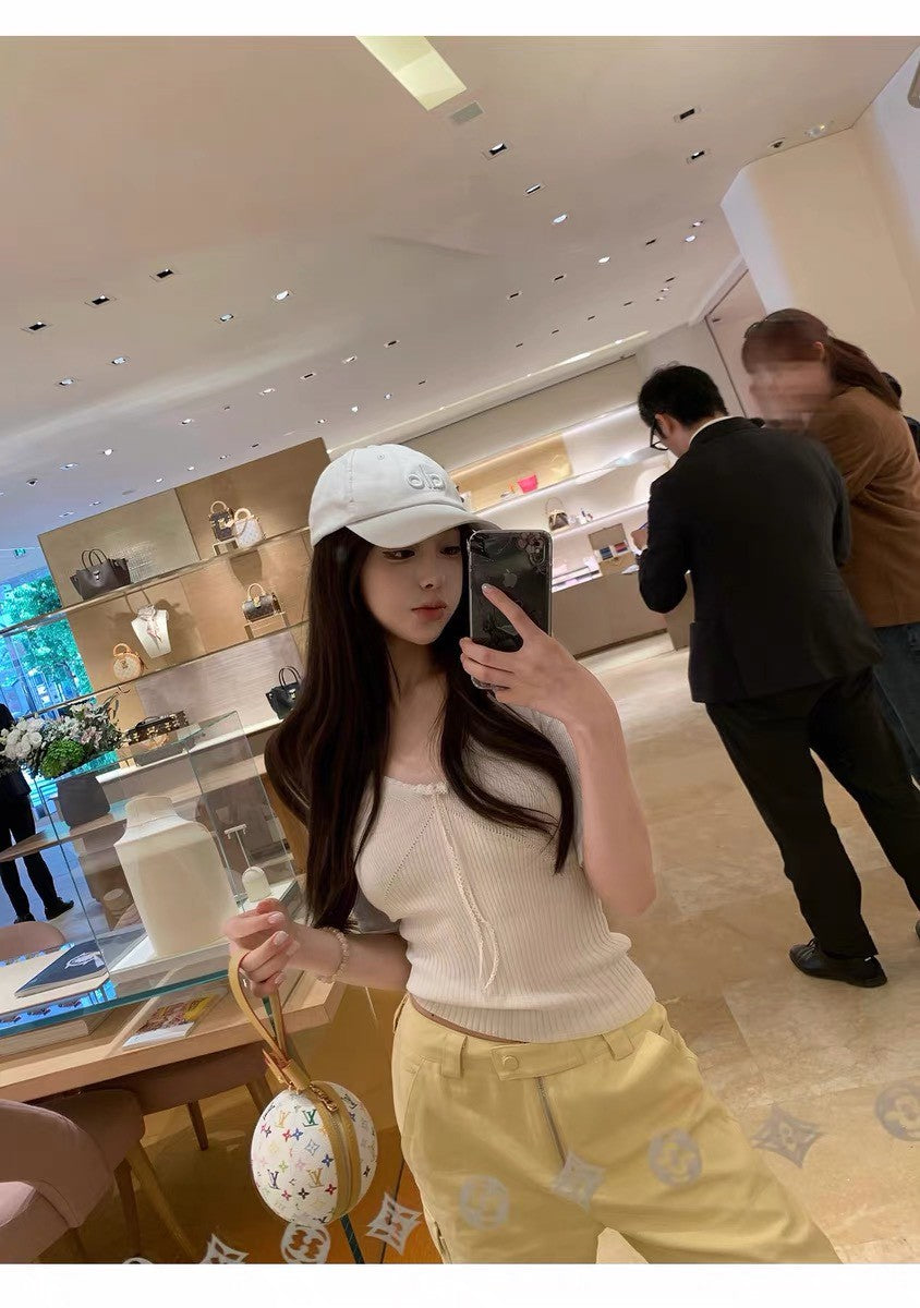 26Jul. 溫柔lady修身針織上衣 藍/白
