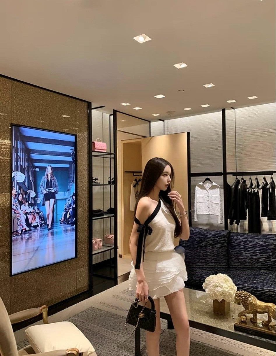 Apr. 浪漫多層裁切荷葉邊蛋糕裙 白