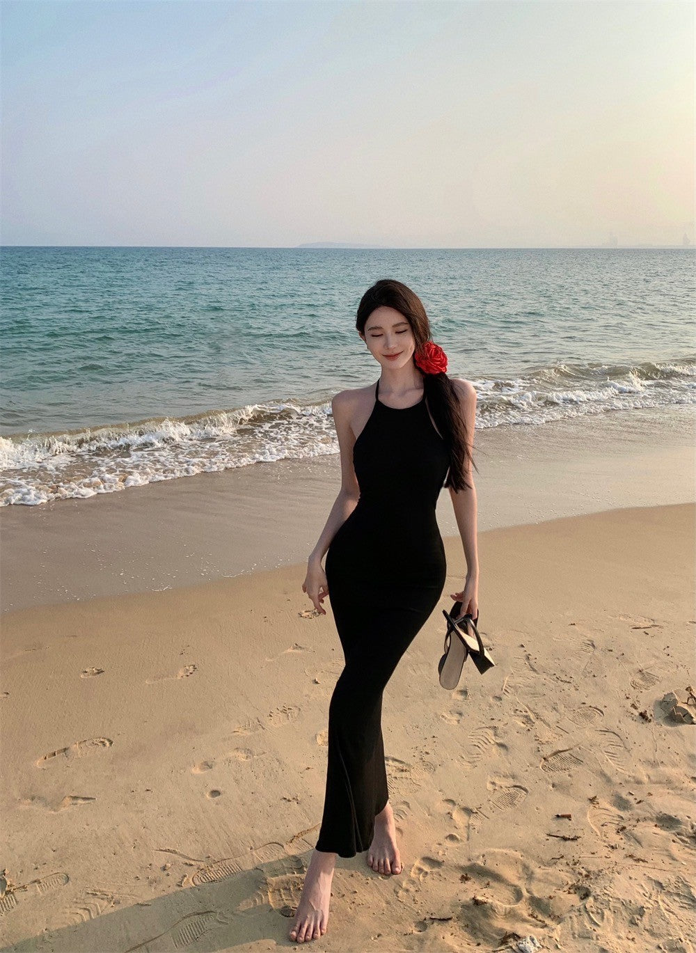 Dec. 維秘女神 肯豆性感綁露背連身裙