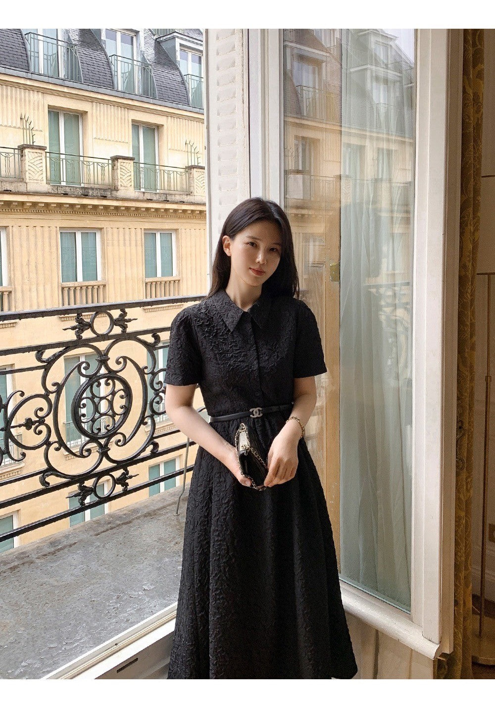 Aug. 優雅赫本 修身剪裁收腰氣質小黑裙