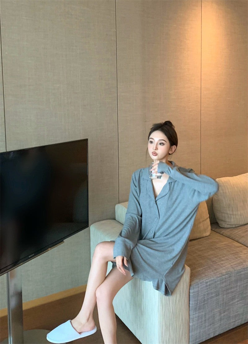 25Jul. slumber party簡約老錢3版型居家服 灰