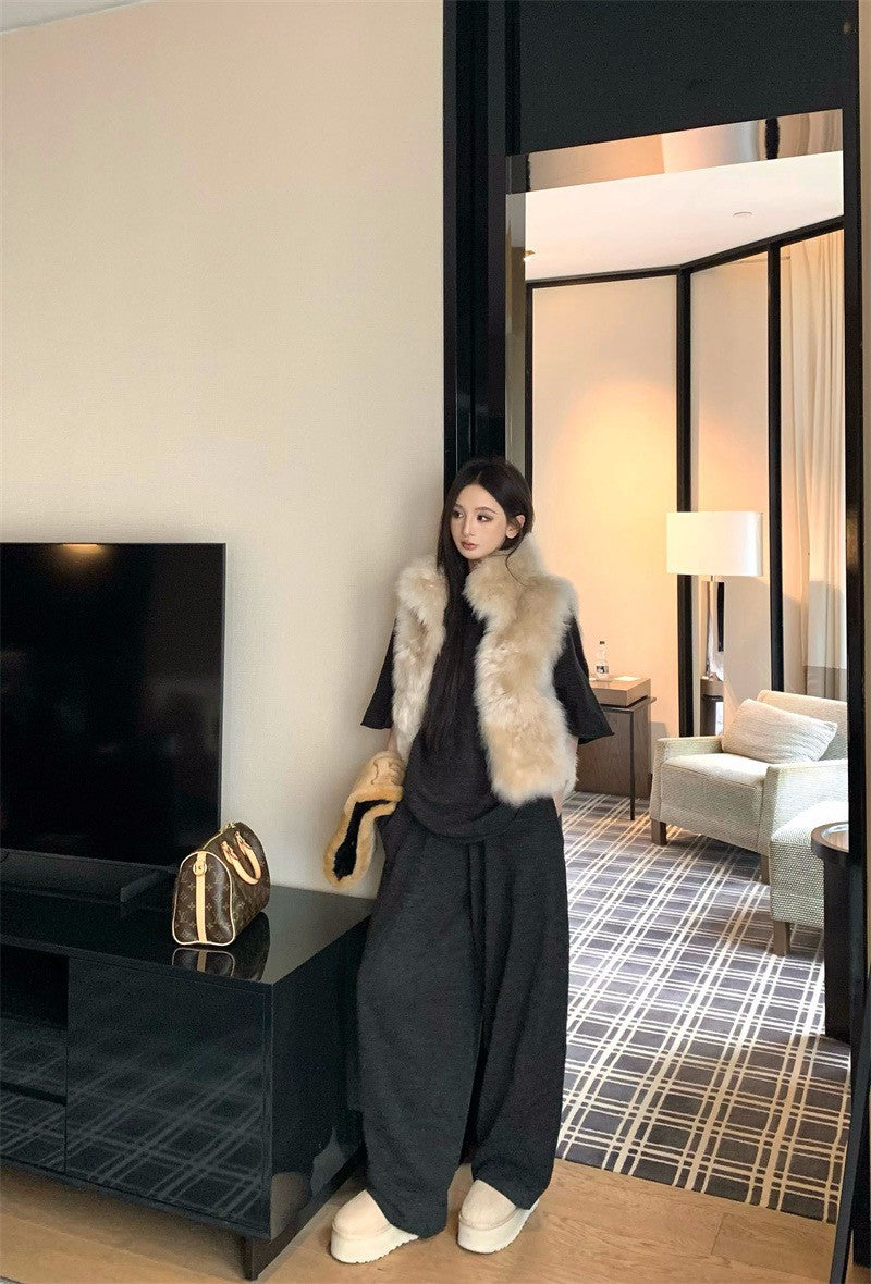 26Jan. Lazy hoodie羊毛雲朵美式過冬套裝 杏/黑灰