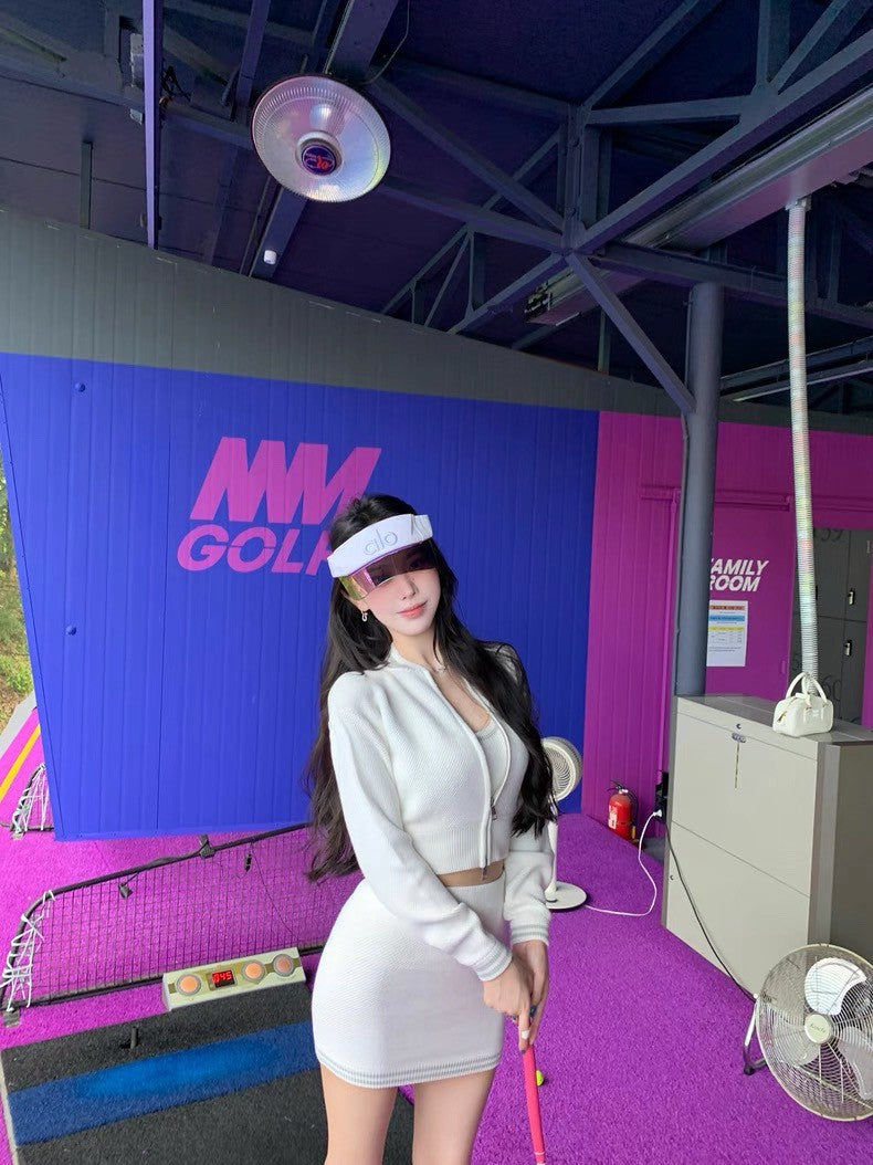 25Oct. 早秋通勤百搭運動半身裙3件套 白/黑