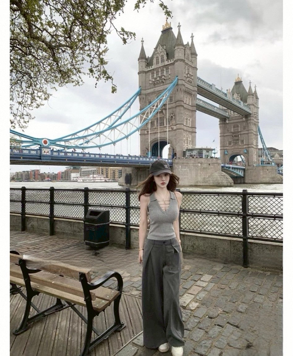 Jun. 新款idol天菜 純欲顯瘦polo領針織2版設計 灰