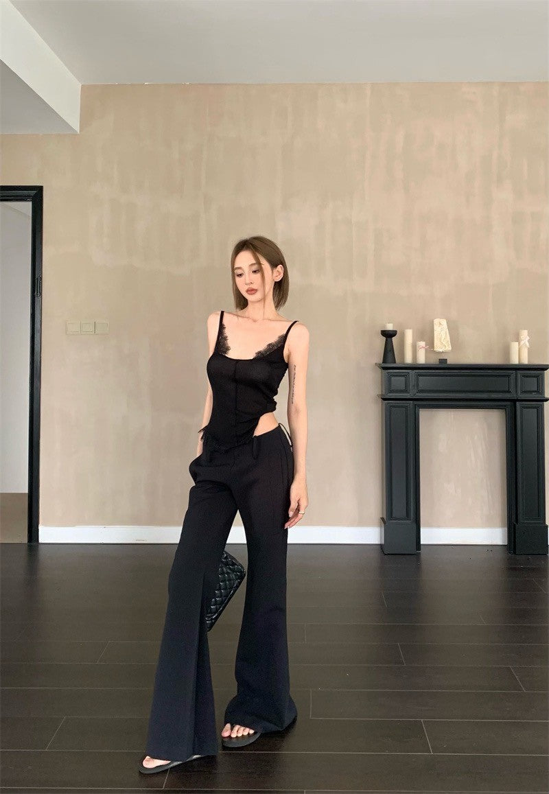 Jun. 女明星私服蕾絲背心 黑(加購價)