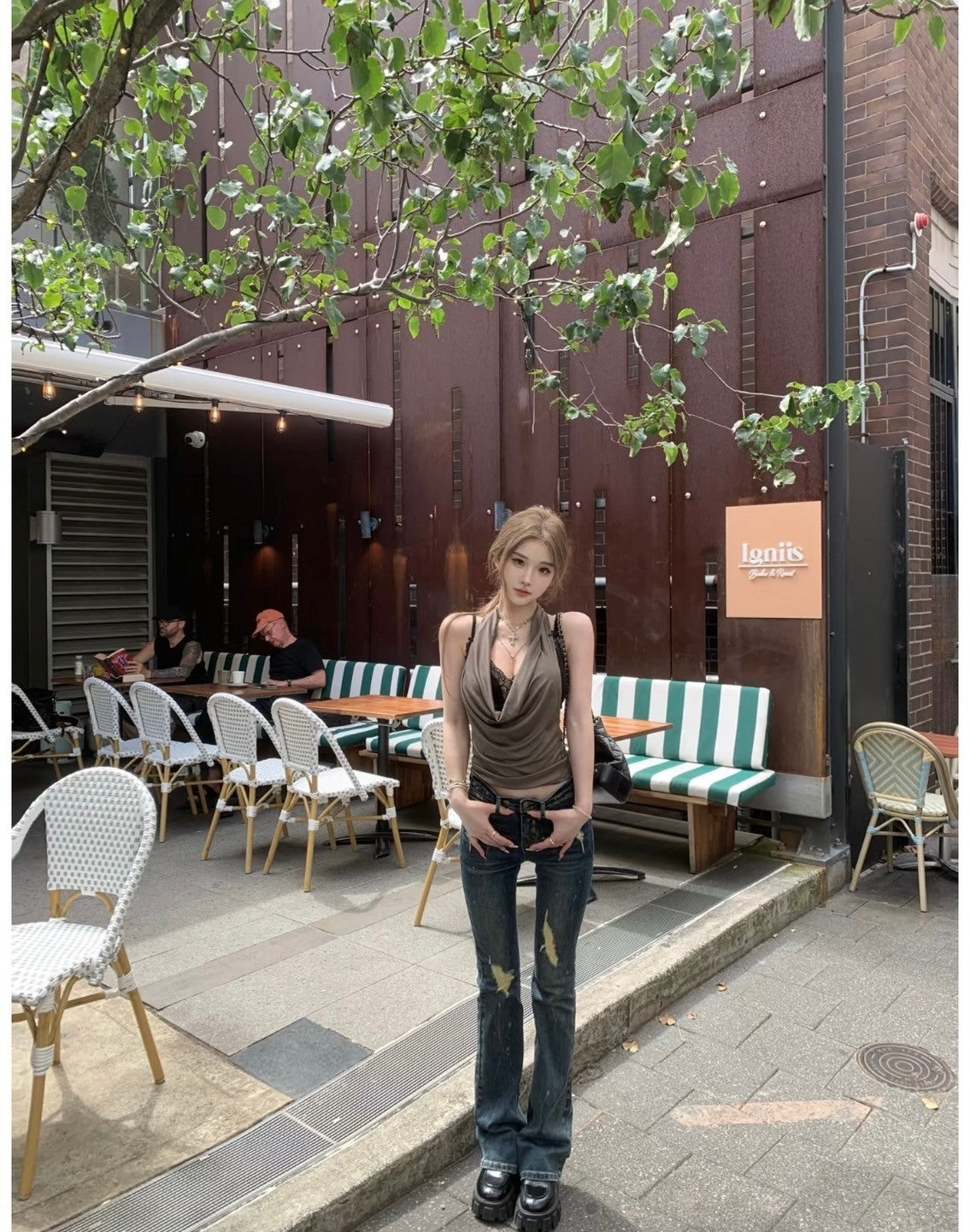 Mar. 野性代碼 美系辣妹蘯領背心 綠