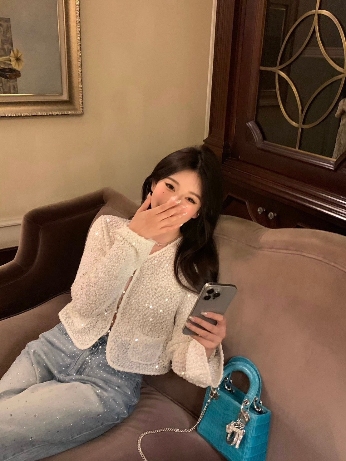 25Oct. 3D列印工藝高溫燙鑽牛仔直筒褲