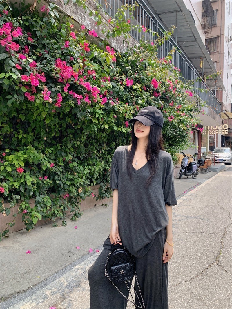 25Oct. 韓chic慵懶蝙蝠袖紙片上衣/休閒褲