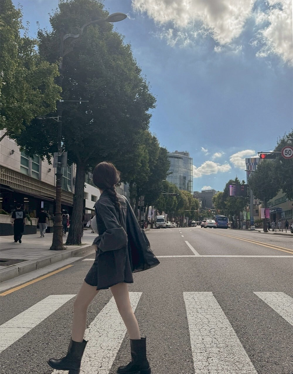 25Sep. 寬鬆休閒白搭男友牛仔襯衫 黑灰