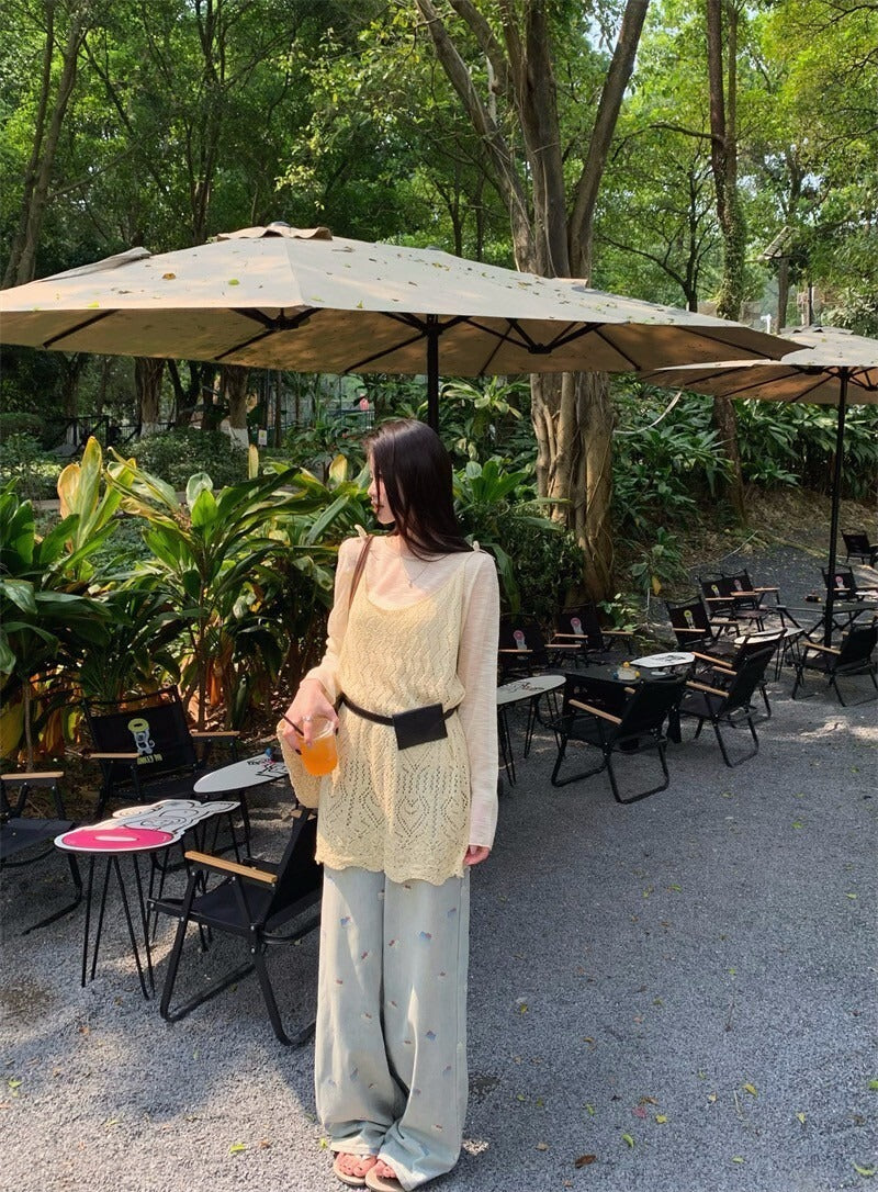 25Oct. Kitty貓貓印花直筒牛仔褲