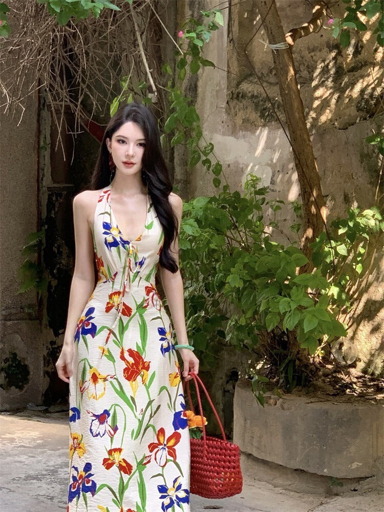 25Oct. 復古港風V領碎花洋裝