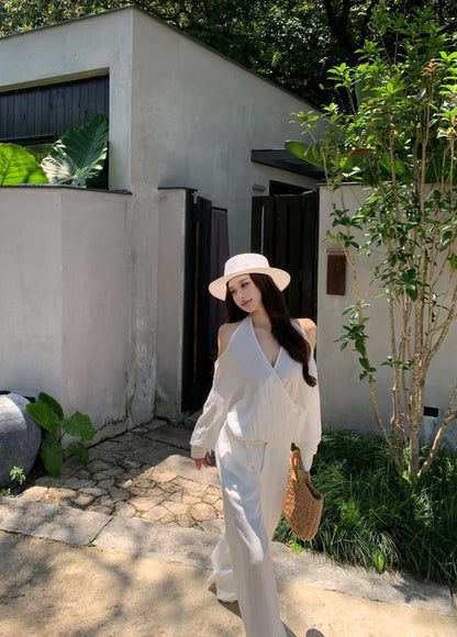 25Oct. 鏡頭焦點 氣質交叉挖背上衣/呼吸空氣棉闊腿褲