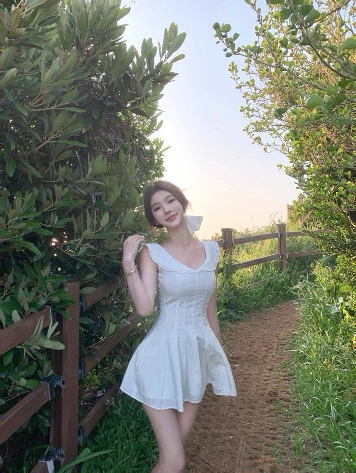 25Aug. 無盡夏萊賽爾棉氣質小白裙 白