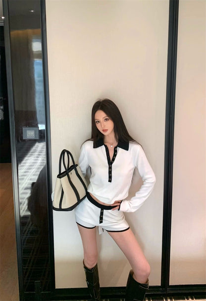 25Nov. 山茶花25黑白撞色慵懶運動套裝