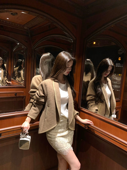 25Dec. Manchester法式羊毛翻領粗呢外套