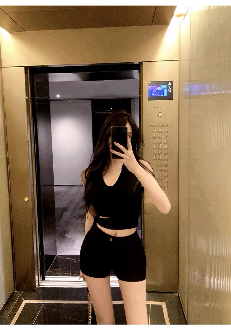 25Jul. 韓女性感純欲綁帶縷空V領背心