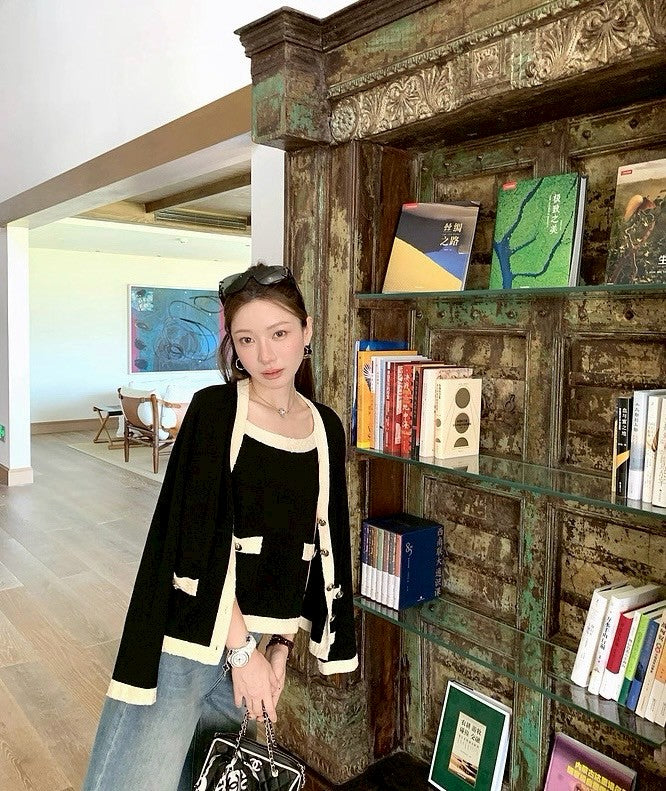 25Sep. 25a小香黑白撞色長款外套