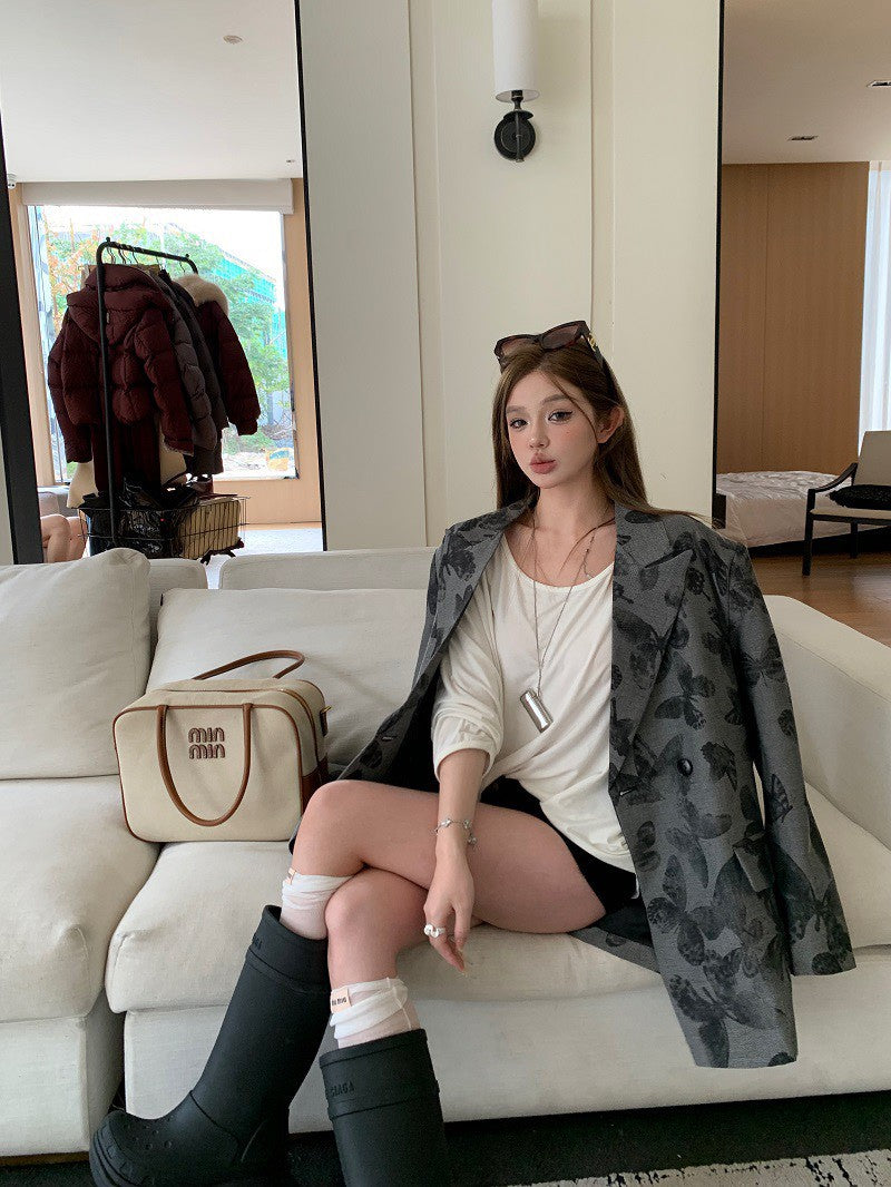 25Dec. 印花設計感西裝外套