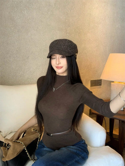 25Nov. 基礎款入冬打底針織上衣2版型 咖/杏