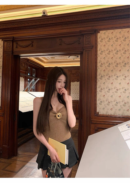 26Apr. 榛果暖絨復古可拆金屬針織抹胸 白/卡/藍