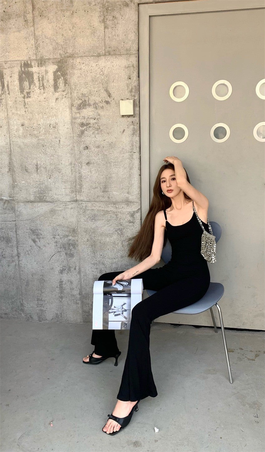 May. 歐美彈力背心連體褲 黑