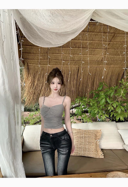 26Jun. 微醺純慾扭結花繩背心 藍/杏/灰