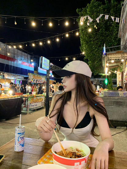 26Apr. 美街自由 性感撞色假兩件背心