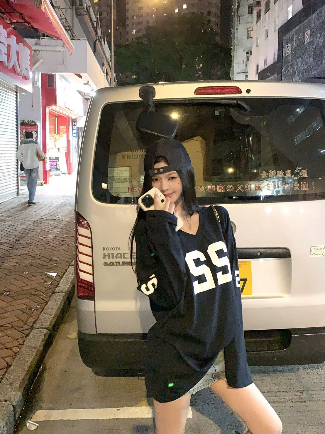 25Nov. 美式outfit珍妮私服數字寬鬆上衣 藏藍