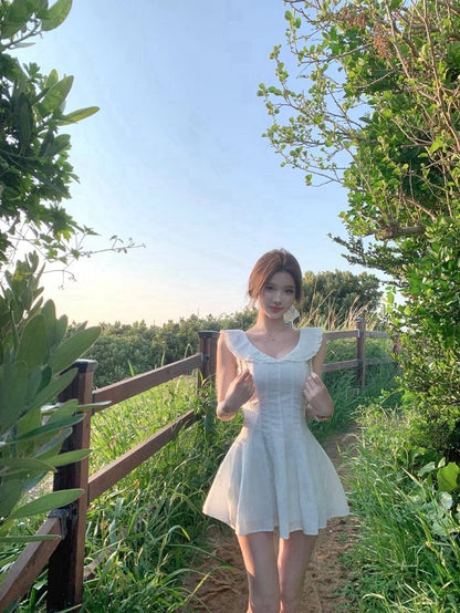 25Aug. 無盡夏萊賽爾棉氣質小白裙 白