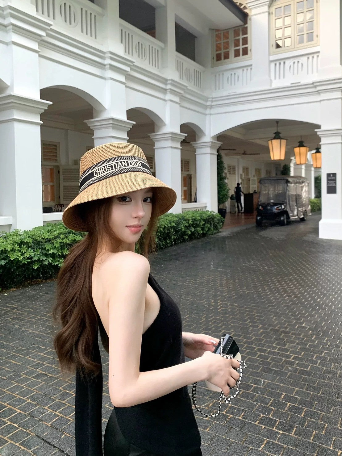 26May. 氣質繞頸設計感柔軟針織背心 粉/黃/黑