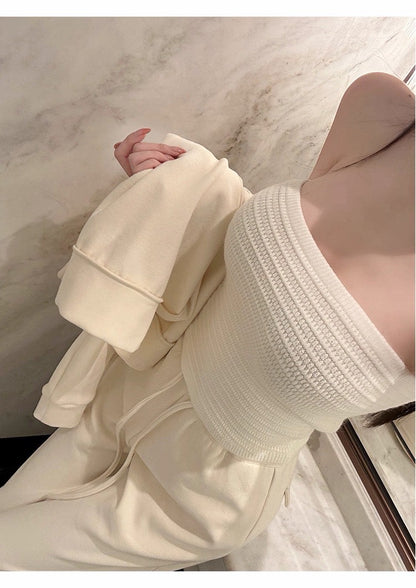 25Dec. 美式辣妹粗針百搭彈力抹胸 白/灰