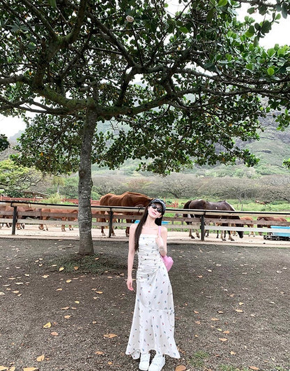 Aug. 夏夜花語 顯瘦收腰剪裁連身洋裝