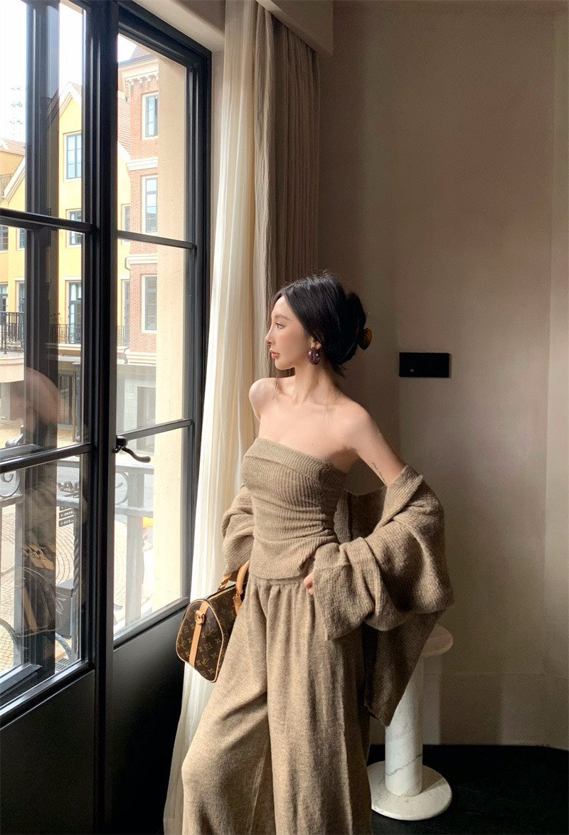 25Nov. 針織溫柔鄉顯瘦卡其色系三件套