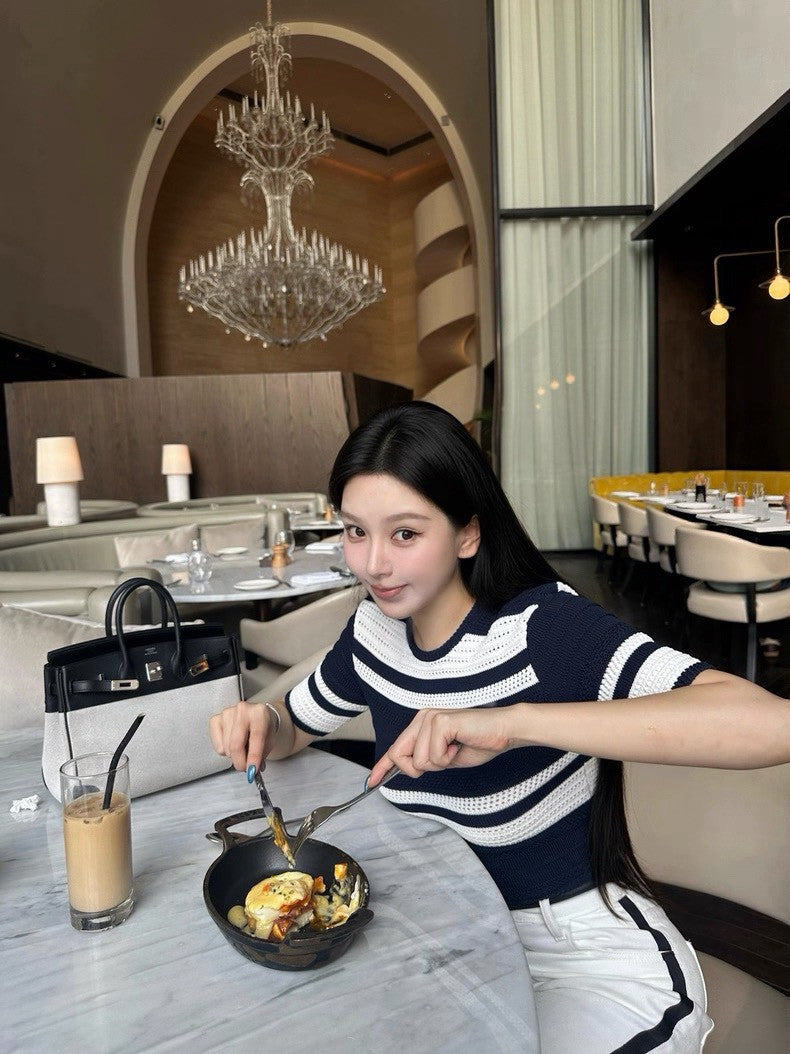26Apr. 優雅老錢 RL鬆弛感條紋針織半身裙套裝