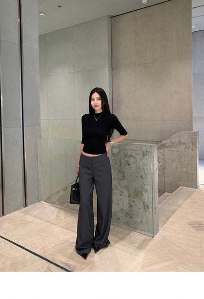 Mar. 保加麗人半高領五分袖上衣 黑