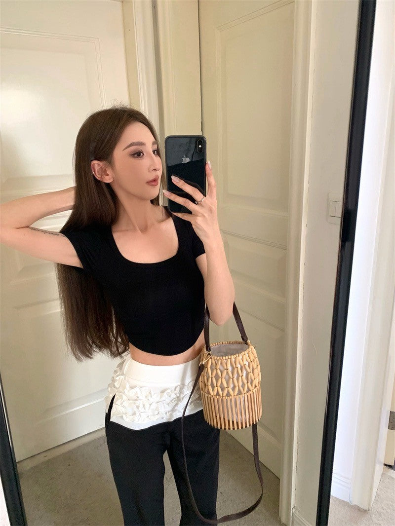 Jun. (加購商品不單售）嗲感居家休閒顯瘦上衣 卡其/黑色