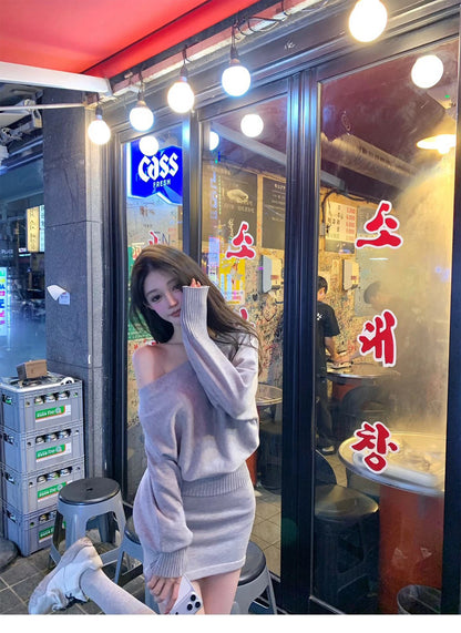 26Oct. Luna灰色系鬆弛感針織半裙套裝