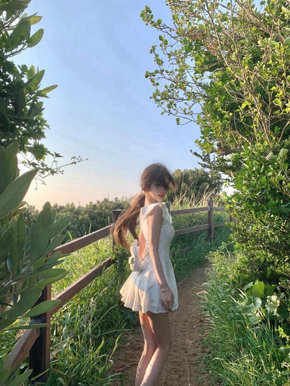 25Aug. 無盡夏萊賽爾棉氣質小白裙 白