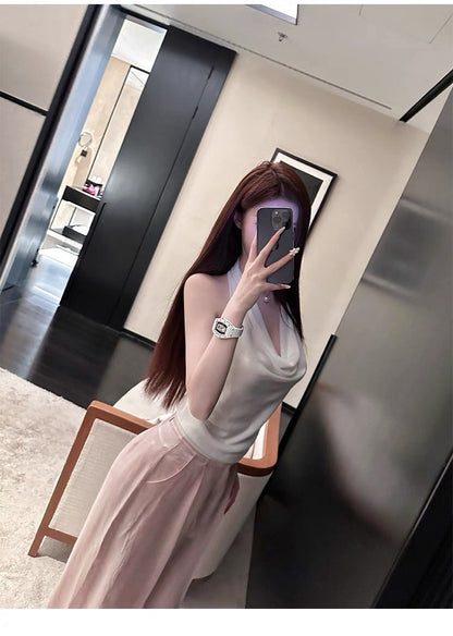 25Jul. 穿上就是氣質姊姊 蘯領露背背心 白