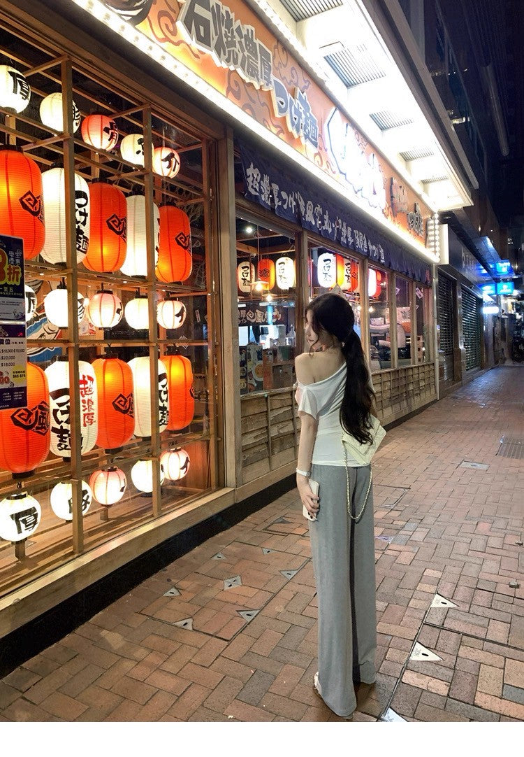 25Aug. 美式居家休閒涼感面膜褲 灰