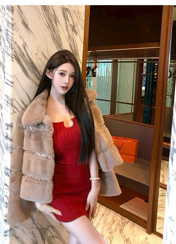 26Jan. 摯愛辣妹裙 純慾紅針織包臀裙